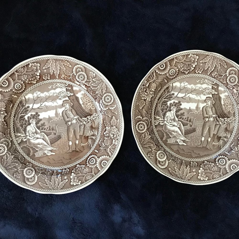 2 Spode England Georgian Series Collection Plates
